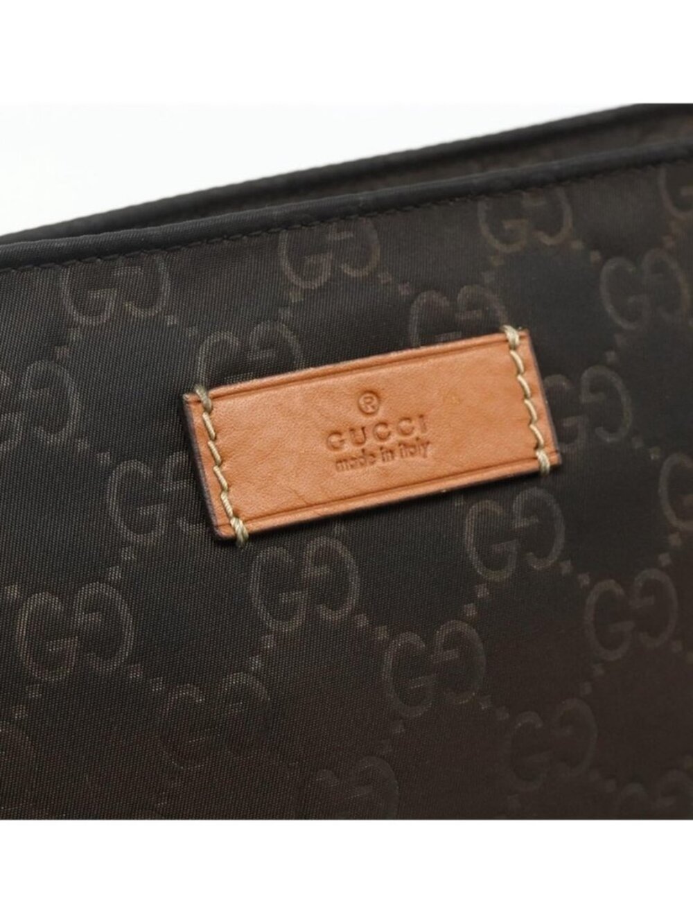 Authentic GUCCI GG Canvas Shoulder Bag Nylon Brown Silver 314529 - Picture 3 of 16